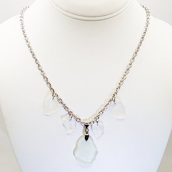 Custom Jewelry - Handmade Thick Clear Sea Glass Jewelry Set